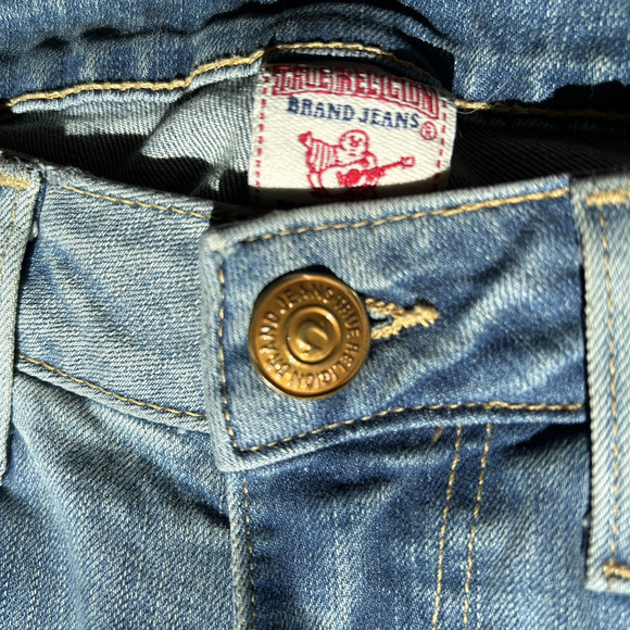 True Religion Trisha Bootcut Jeans Womens 26 Blue Low Rise Y2k Western Grunge - Picture 12 of 16